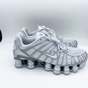 Nike Shox TL 'Chrome' Silver white Running Casual Shoes AR3566 003 Womens Sz 9
